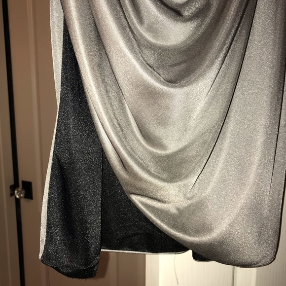 Designer Badgley Mischka Strapless Grey Mini Dress - Picture 5 of 8